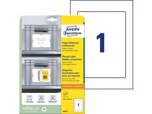 Avery Zweckform 8003 Voorbedrukte positioneeretiketten 220x160mm 5 st.