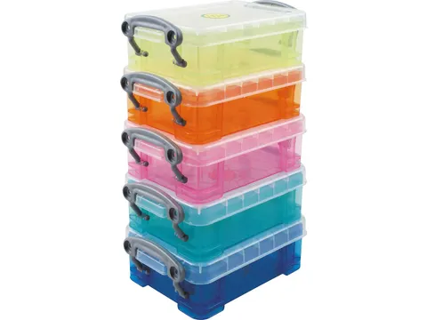 Really Useful Boxes Opbergdoos set van 5 x 0.2 liter assorti