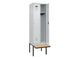 locker met bank,HxBxD 2120x600x815mm,2vak,vak B 300mm,cilinderslot