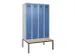 locker met bank,voor scheiding van kleding,HxBxD 2120x1200x815mm,4vak