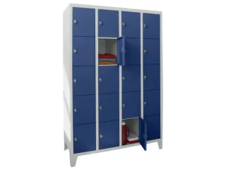 lockerkast,HxBxD 1850x1200x500mm,4x5vakken,RAL7035,front RAL5010 - 2