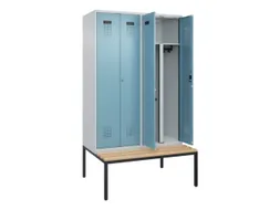PBM-locker met bank,HxBxD 2120x1200x815mm,4vak,vak B 300mm