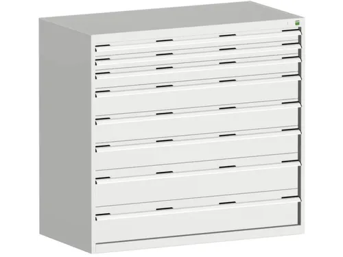 ladekast 1200x1300x650mm 8laden zware lasten RAL7035 front RAL7035
