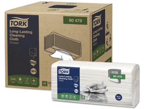 Long Lasting poetspapier gevouwen W4 1-laags wit 90 vel, pak à 4 stuk