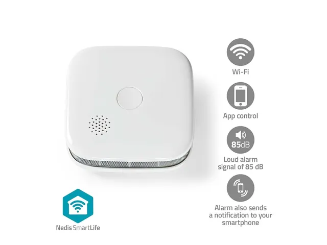 Rookmelder Nedis Smartlife Wifi 10 jaar sensor wit
