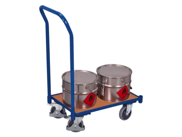 Platformwagen 250kg Laadvloer Hout 605x410mm Euronormbakken Duwbeugel