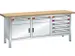 établi,HxlxP 845x2000x700mm,RAL7035,face avant RAL7035