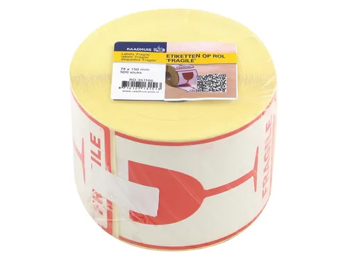 Etiket Raadhuis 74x105mm 500 stuks glas/breekbaar