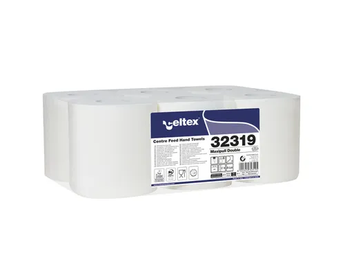 Poetspapier Celtex Centerfeed Midi 2-laags wit 153 meter krimp a 6 rol