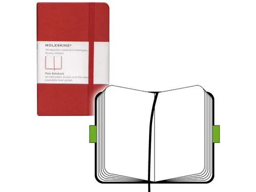 Notitieboek Moleskine large 130x210mm blanco hard cover scarlet red