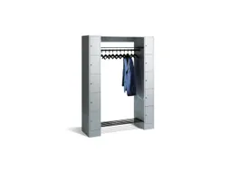 locker met kapstok,HxBxD 1950x1430x480mm,romp RAL7021,front RAL7021