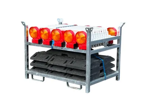 Bakenset,10Bakens M. Lampen,Voetplaten,1Opslag-/Transportpallet