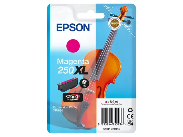 Inktcartridge Epson 250XL T16P34 rood