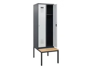 locker met bank,HxBxD 1950x600x815mm,2vak,vak B 300mm,cilinderslot - 1