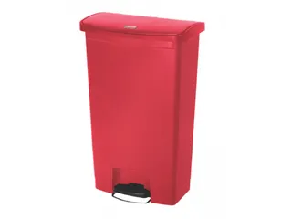 Pedaalemmer Slim Jim Step On Front Kunststof 68 Liter Rood - 1