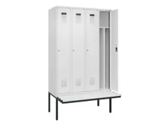 locker met bank,voor scheiding van kleding,HxBxD 2120x1200x815mm,4vak