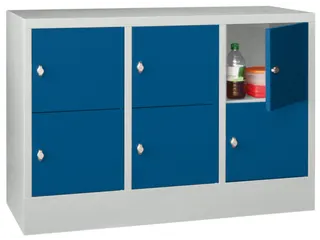 lockerkast,HxBxD 855x1200x500mm,3x2vakken,RAL7035,front RAL5010 - 2