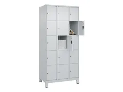 lockerkast,HxBxD 1950x900x500mm,3x5vakken,vak B 300mm,cil.-slot,voeten