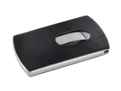 Visitekaartetui Sigel zwart lederlook "Snap" voor kaarten tot 91x57mm