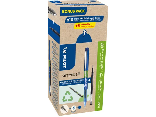 Greenball 10 rollers+10 vullingen blauw