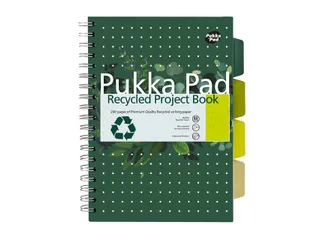 Projectboek Pukka Pad Recycled B5 lijn 4-tabs 200 pagina's 80gr groen - 2
