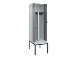PBM-locker met bank,HxBxD 2120x600x815mm,2vak,vak B 300mm,draaigrendel