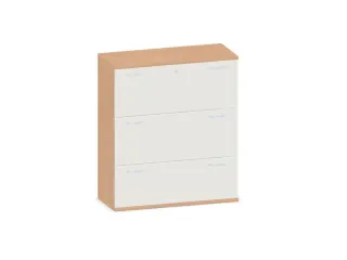Hangmappenkast 1150X1000X430Mm 3Hangmappenframes Beuken + Wit - 1