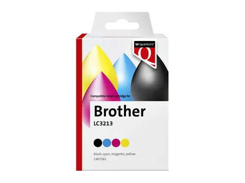 Inktcartridge Quantore alternatief tbv Brother LC3213 zwart + 3 kleure