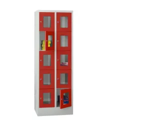 lockerkast,HxBxD 1850x600x500mm,2x5vakken,RAL7035,front RAL3000 - 2