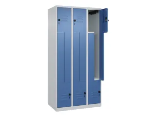 Z-garderobekast,HxBxD 1850x900x500mm,vak B 150/300mm,draaigrendel - 2