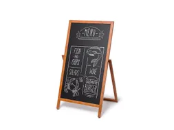 Krijtstoepbord Houten A-Bord Flip 55x105cm Lichtbruin