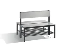 omkleedbank,HxLxD 796x1000x760mm,HPL zilvergrijs,frame staal RAL7021