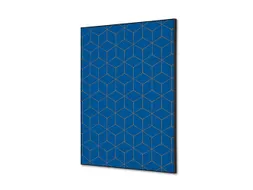 Wanddecoratie Textiel Set A2 Hexagon Blauw-Bruin