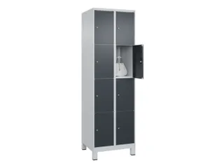 lockerkast,HxBxD 1950x600x500mm,2x4vakken,vak B 300mm,cil.-slot,voeten - 1
