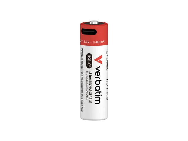 Verbatim USB-C oplaadbare batterijen AA 4 stuks