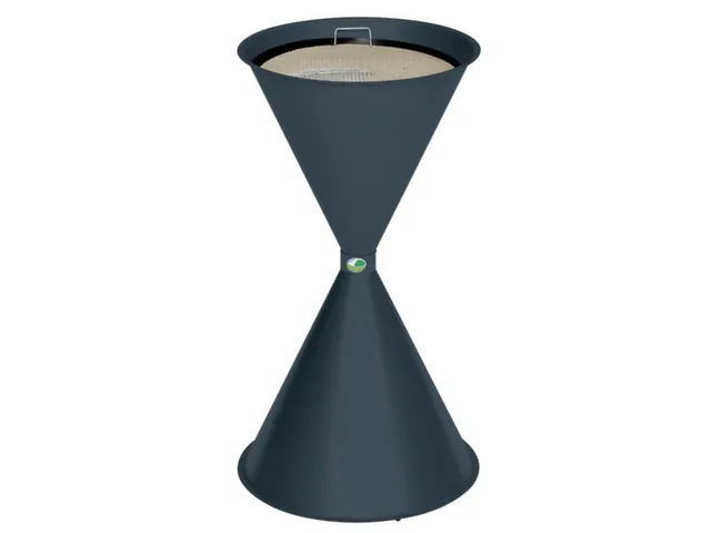 Cendrier conique tôle d'acier HxØ 730x400mm entonnoir rond autocolla