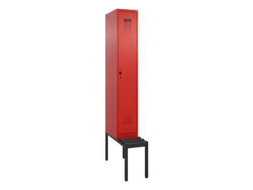 locker met bank,voor scheiding van kleding,HxBxD 2120x300x815mm,1vak