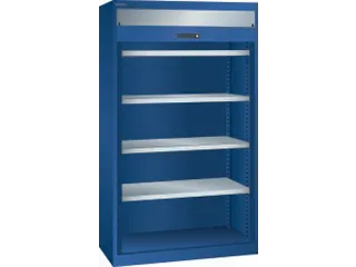 zwaarlast-roldeurkast,HxBxD 1950x1100x641mm,4xStalen bodem,lak RAL5010 - 3