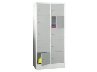 lockerkast,HxBxD 1850x800x500mm,2x5vakken,RAL7035,front RAL7035 - 1
