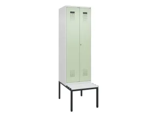 PBM-locker met bank,HxBxD 2120x600x815mm,2vak,vak B 300mm - 2