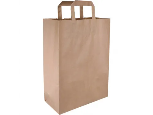 Draagtas papier kraft 26/12x35cm, doos 250 stuks