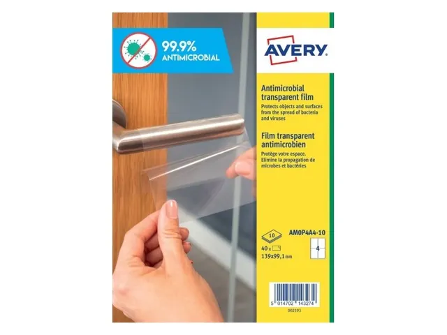 Antimicrobiële beschermfolie 99,1x139 mm transparant permanent