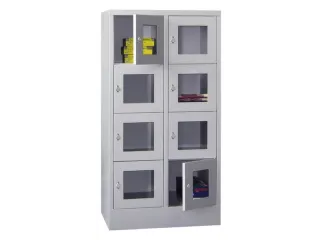 lockerkast,HxBxD 1518x800x500mm,2x4vakken,RAL7035,front RAL3000 - 1