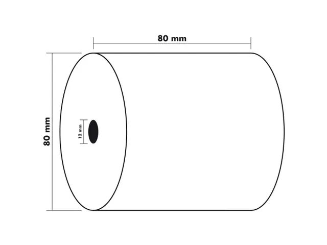 Kastickets 80X80X12X72 1-Laags Thermisch 55Gram