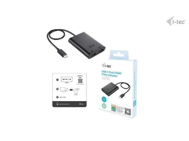 USB-C Dual 4K/60Hz (single 8K/30Hz) HDMI Video Adapter