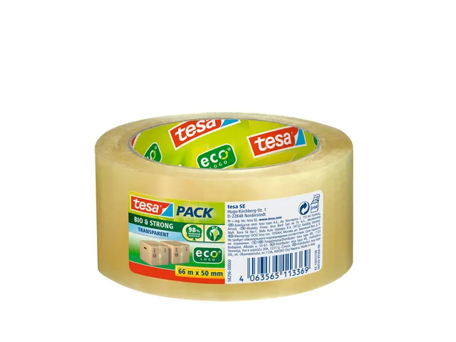 Verpakkingstape Tesapack Bio & Strong 58296 50mmx66m transparant