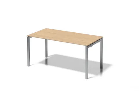 bureau HxBxD 740x1600x800mm blad esdoorn 4-voeten zilverkleurig