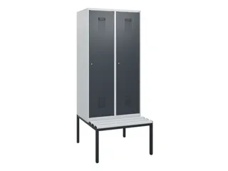 locker met bank,HxBxD 1950x800x815mm,2vak,vak B 400mm,cilinderslot - 2