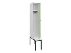 locker met bank,HxBxD 2120x300x815mm,1vak,vak B 300mm,draaigrendel