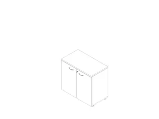 kantoorkast,HxBxD 730x800x450mm,1xhouten vloer,2ordnerhoogte,romp wit - 1